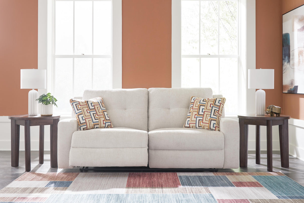 Danum Reclining Sofa in Stone, open view