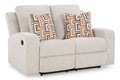 Danum Reclining Loveseat in Stone, closed view