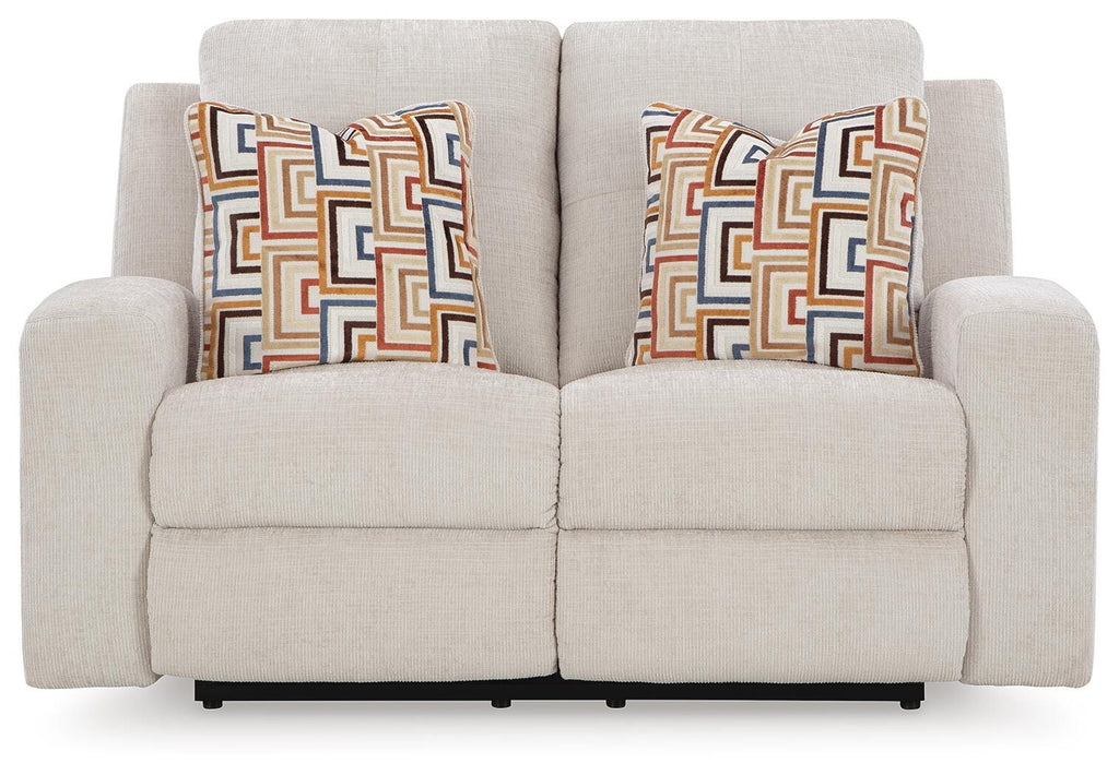 Danum Reclining Loveseat in Stone, front view
