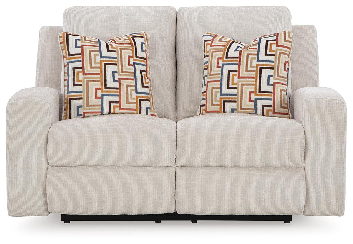 Danum Reclining Loveseat in Stone, front view