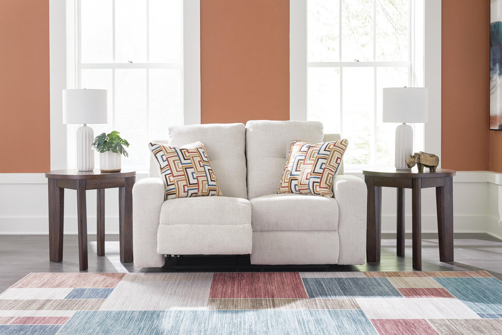 Danum Reclining Loveseat in Stone, open view