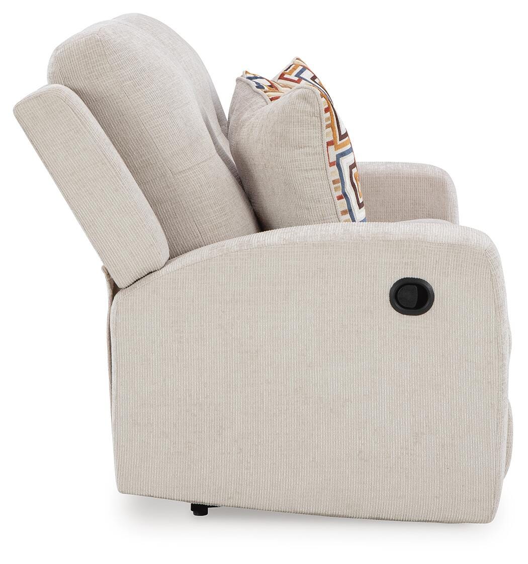 Danum Reclining Loveseat in Stone, side view