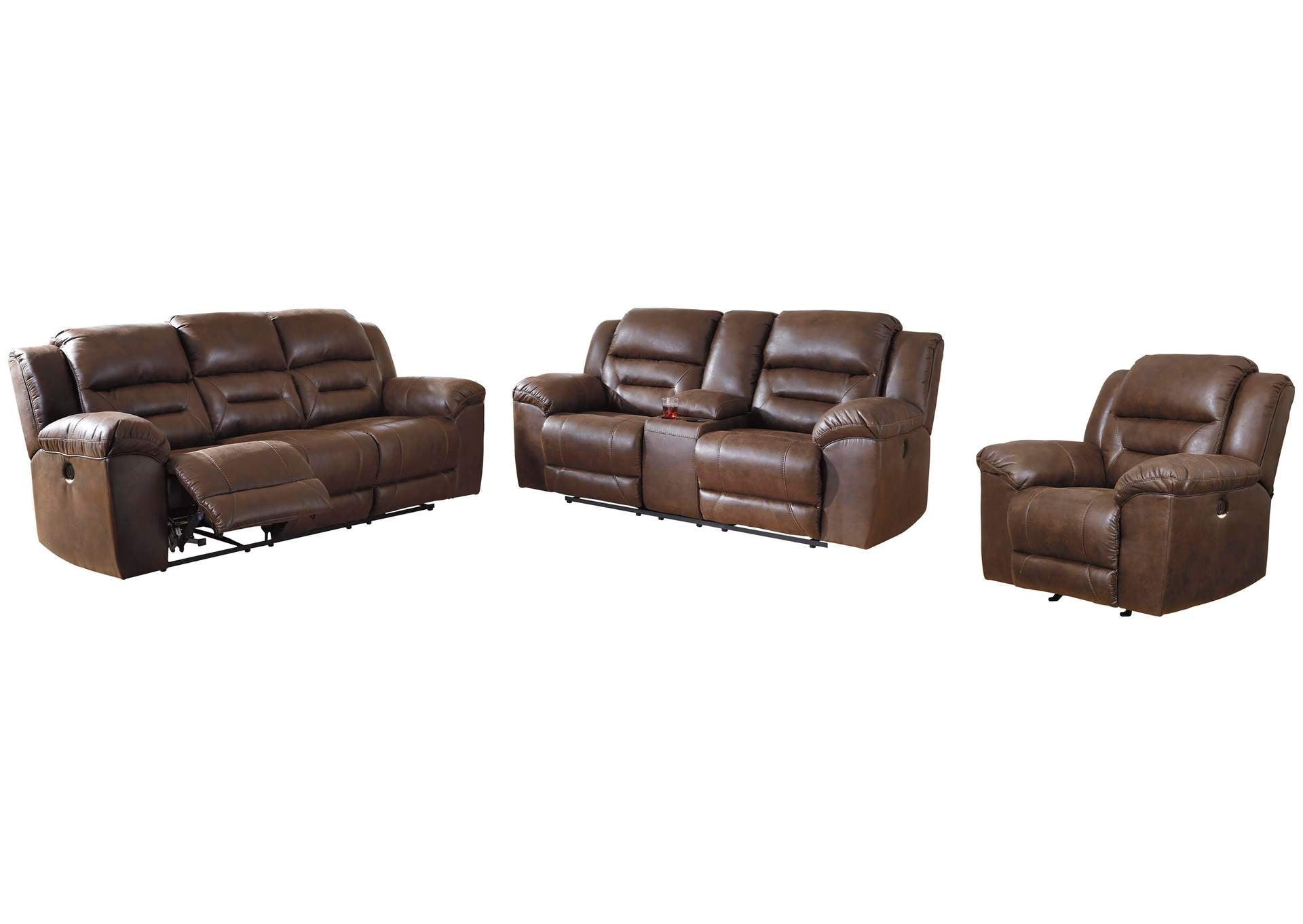 Stoneland Power Reclining Sofa, Loveseat and Recliner Set