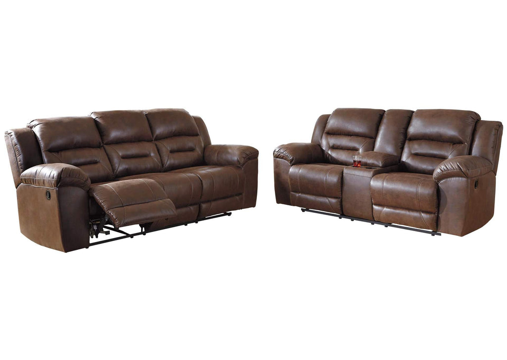 Stoneland Manual Reclining Sofa and Loveseat Set