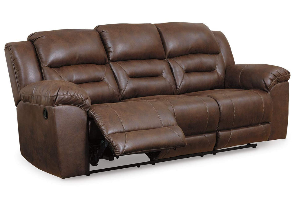 Stoneland Manual Reclining Sofa and Loveseat Set angled view