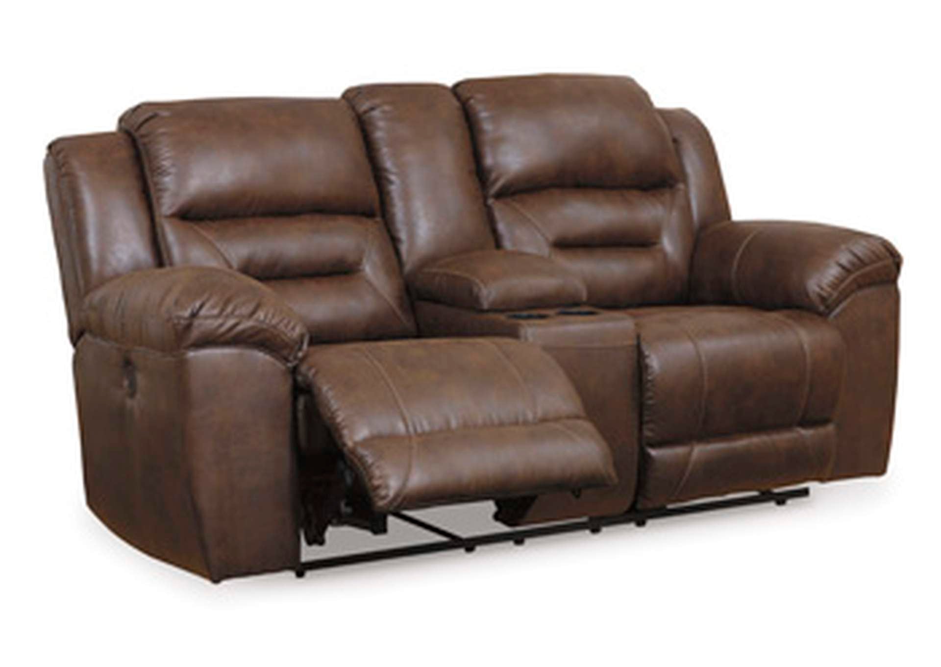 Stoneland Power Reclining Loveseat with Console angled view