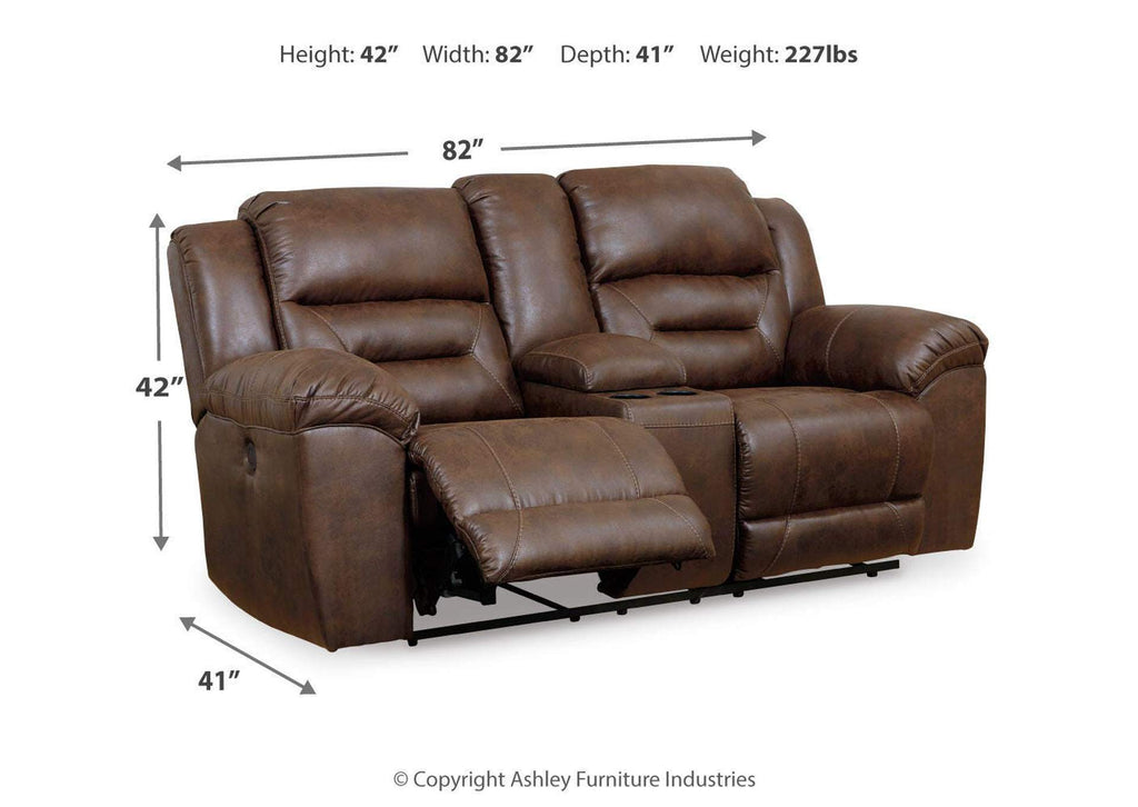 Stoneland Power Reclining Loveseat with Console dimensions