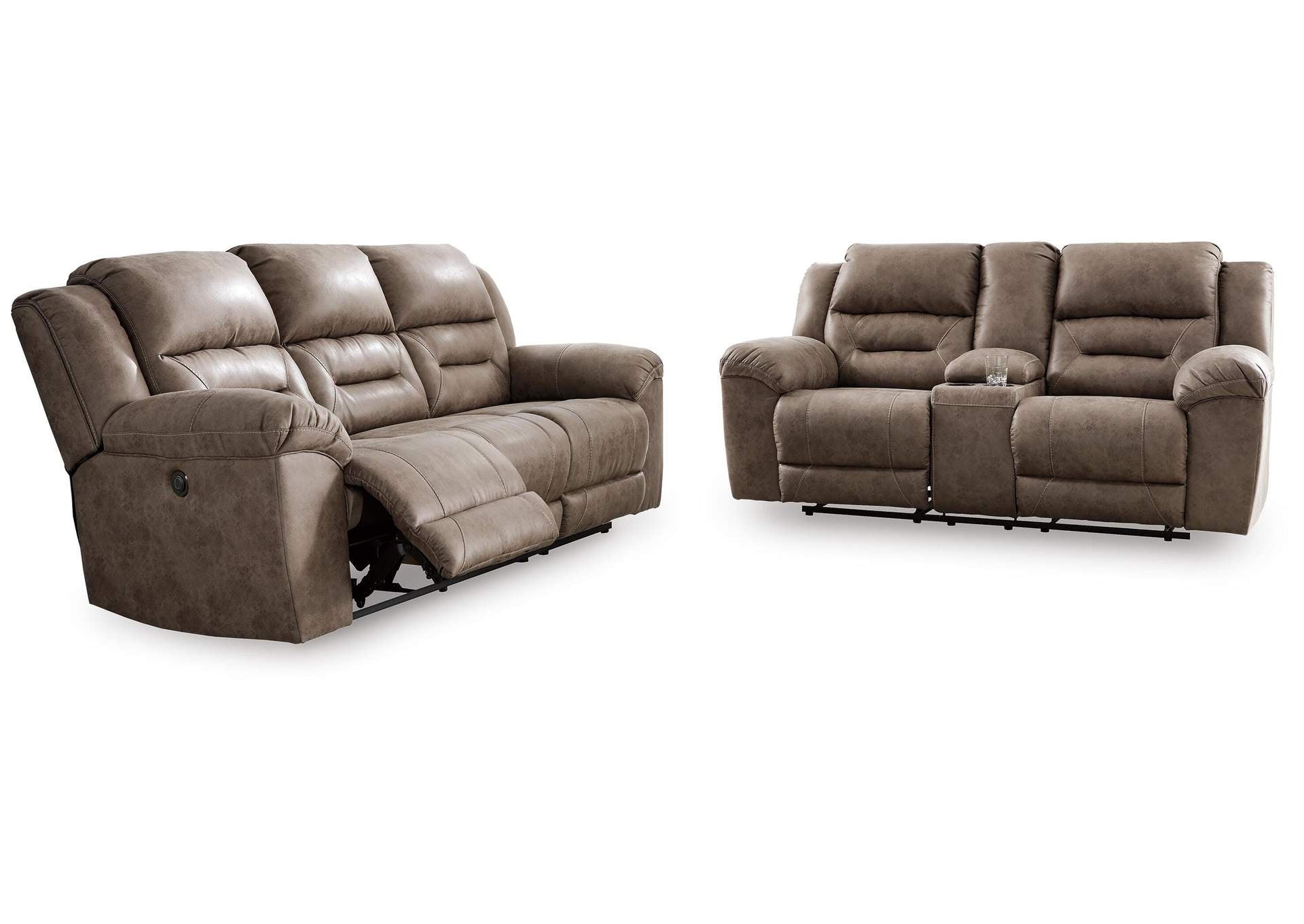 Stoneland Power Reclining Sofa and Loveseat Set