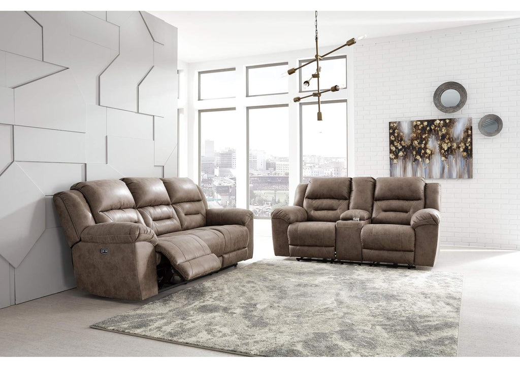 Stoneland Power Reclining Sofa and Loveseat Set