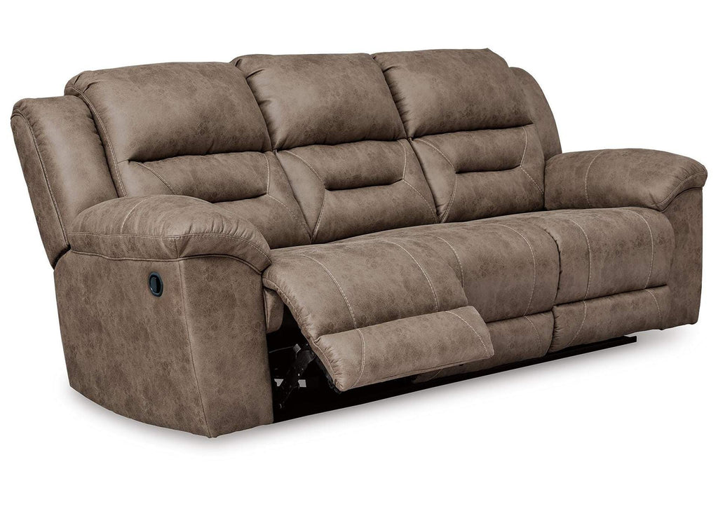 Stoneland Manual Reclining Sofa and Loveseat Set angled view
