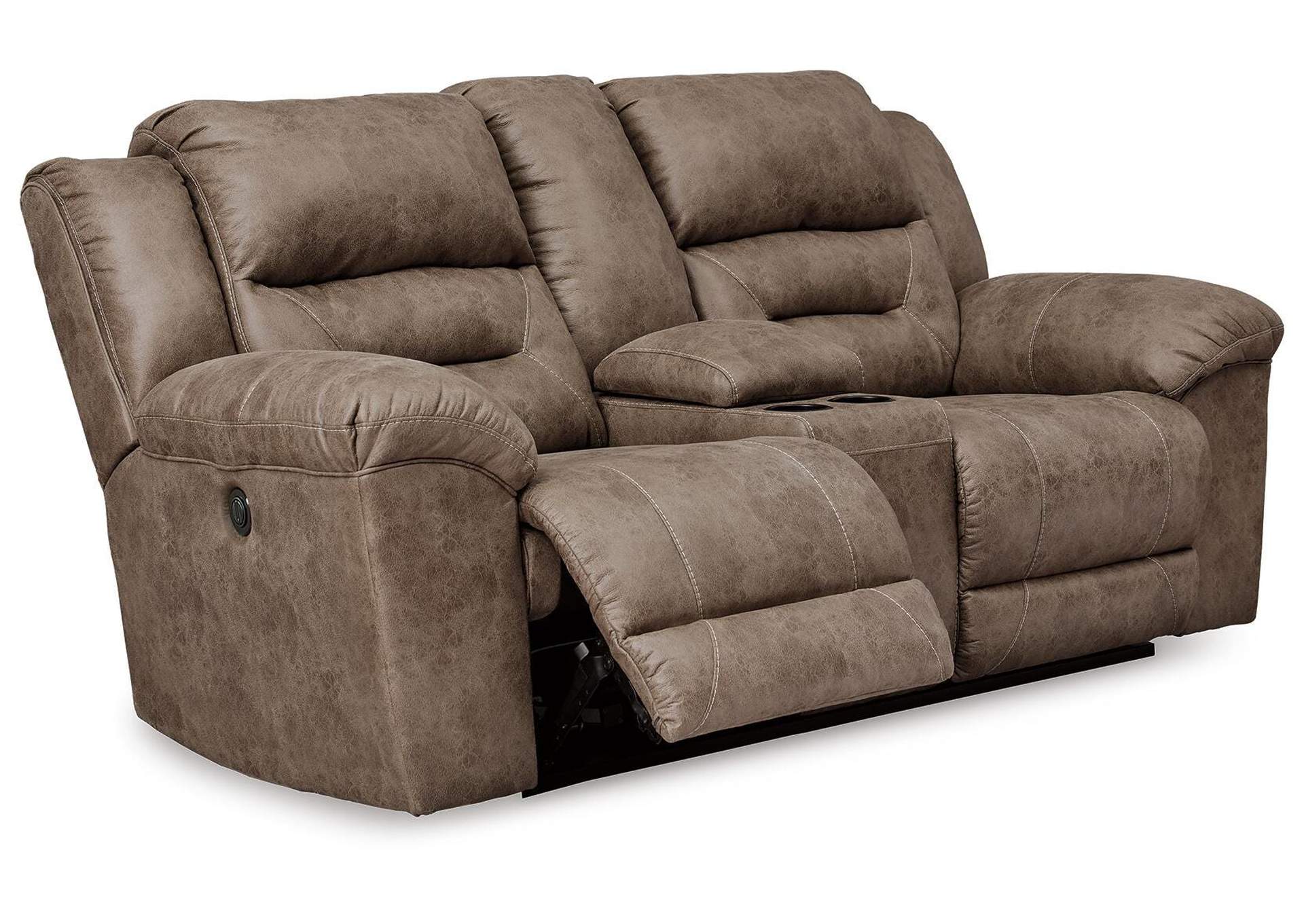 Stoneland Power Reclining Sofa, Loveseat and Recliner Set angled view