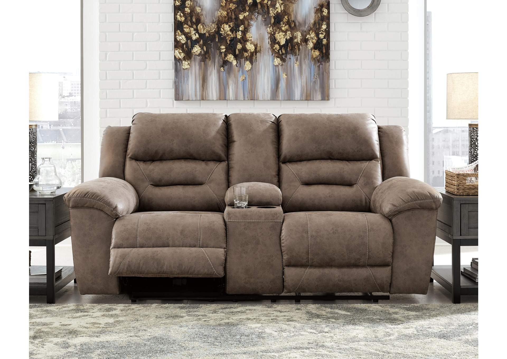 Stoneland Power Reclining Loveseat with Console room view