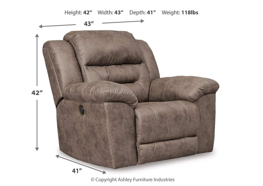 Stoneland Power Reclining Sofa, Loveseat and Recliner Set dimensions