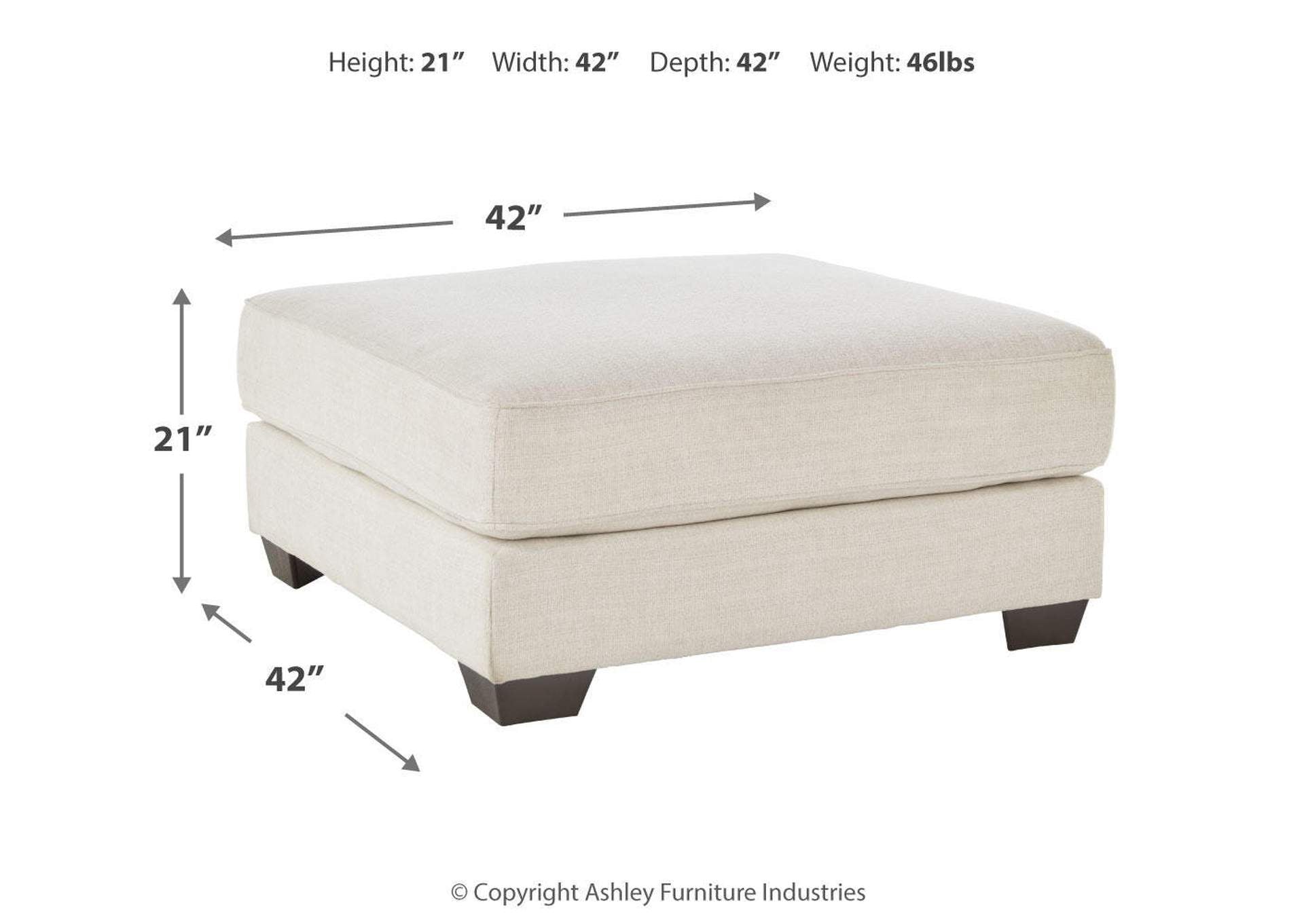 Lerenza Oversized Accent Ottoman dimensions