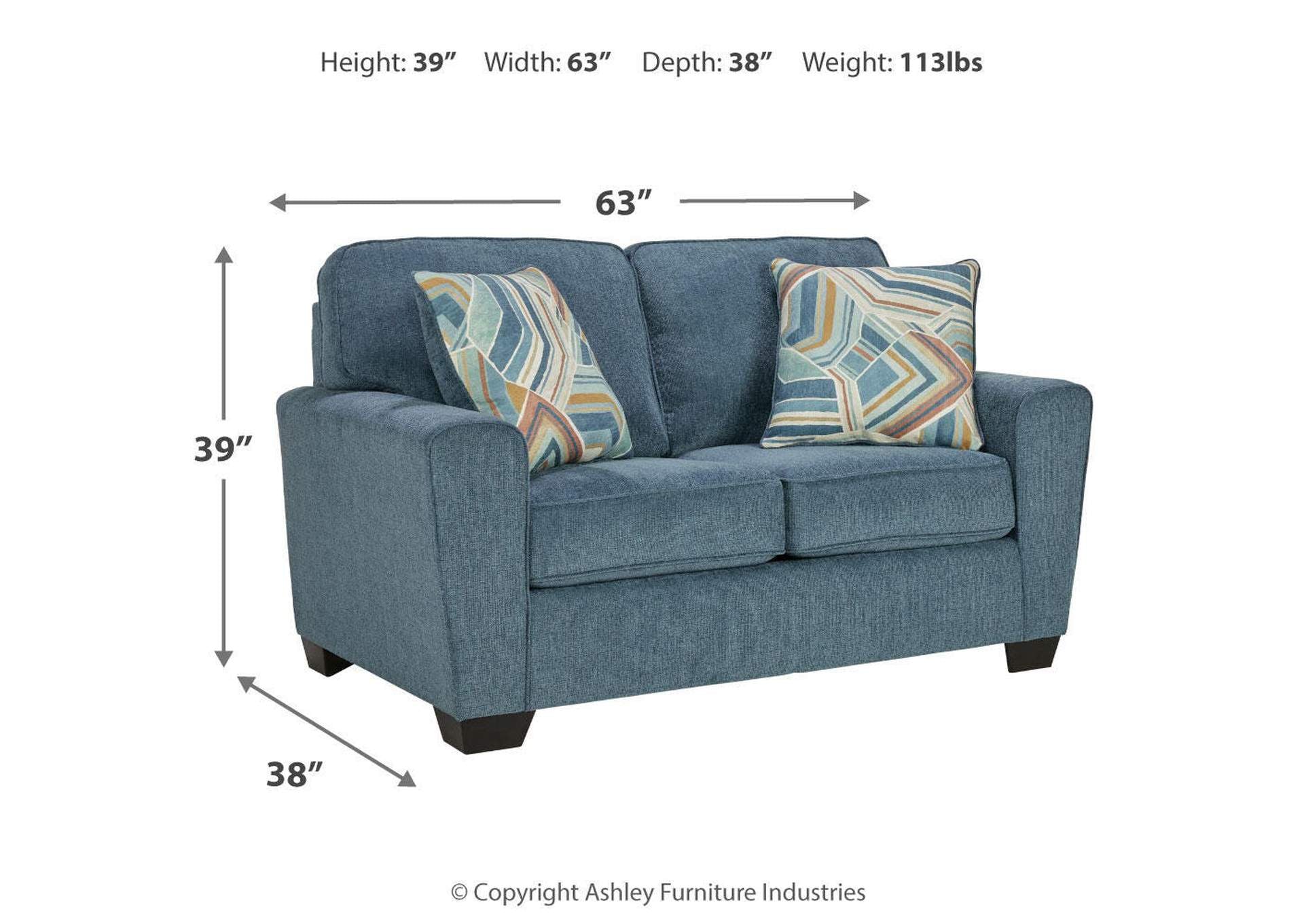 Cashton Loveseat dimensions