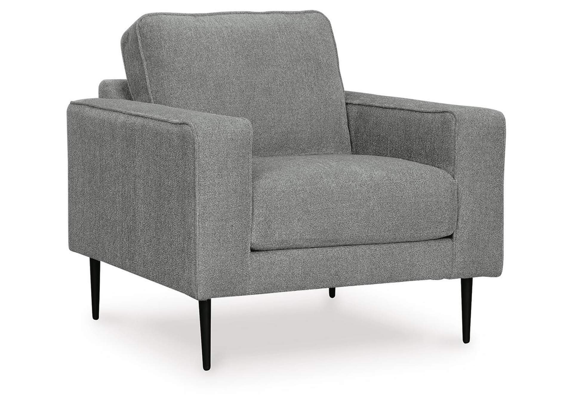 Hazela Chair and Ottoman angled view