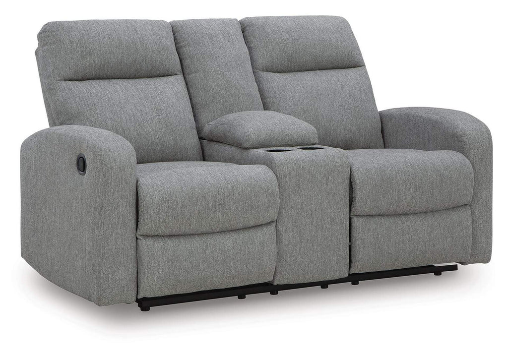 Gauntlet Reclining Loveseat with Console angled view