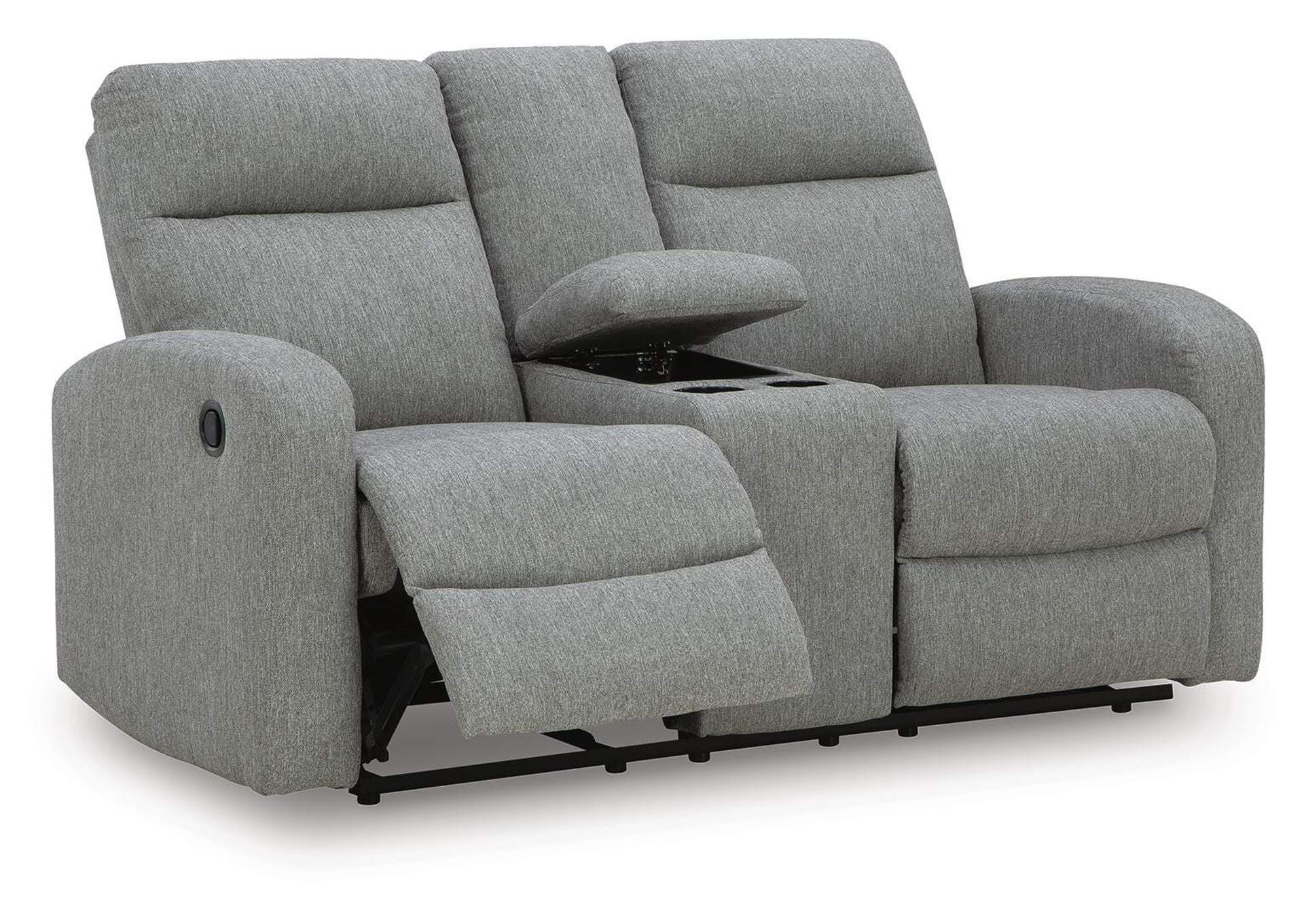 Gauntlet Reclining Loveseat with Console angled view