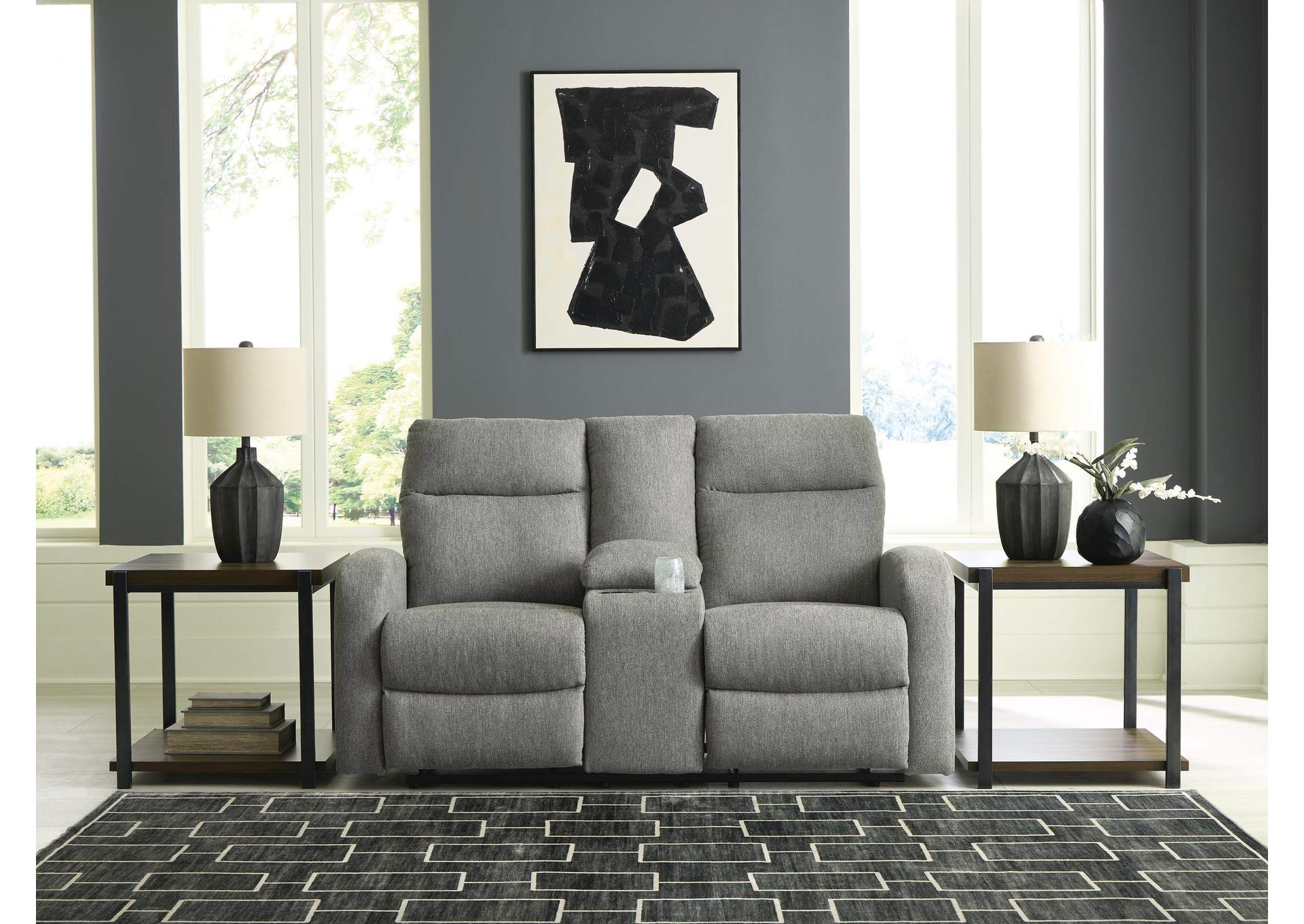 Gauntlet Reclining Loveseat with Console
