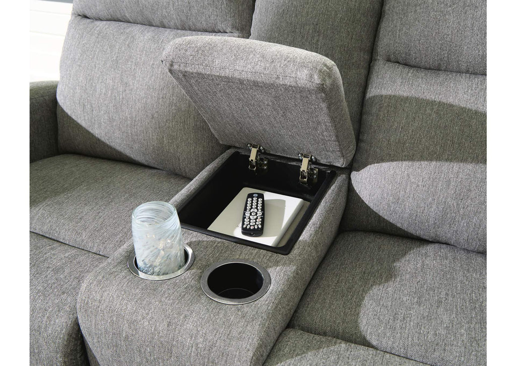 Gauntlet Reclining Loveseat with Console detail