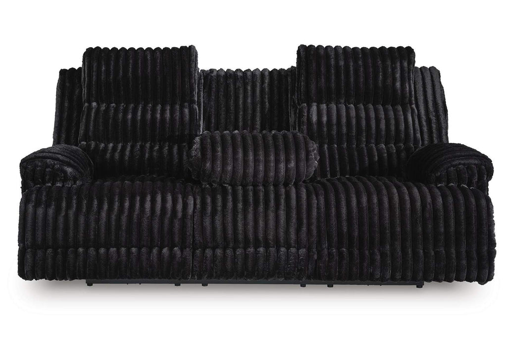 Rhine Falls Power Reclining Sofa with Drop Down Table front view