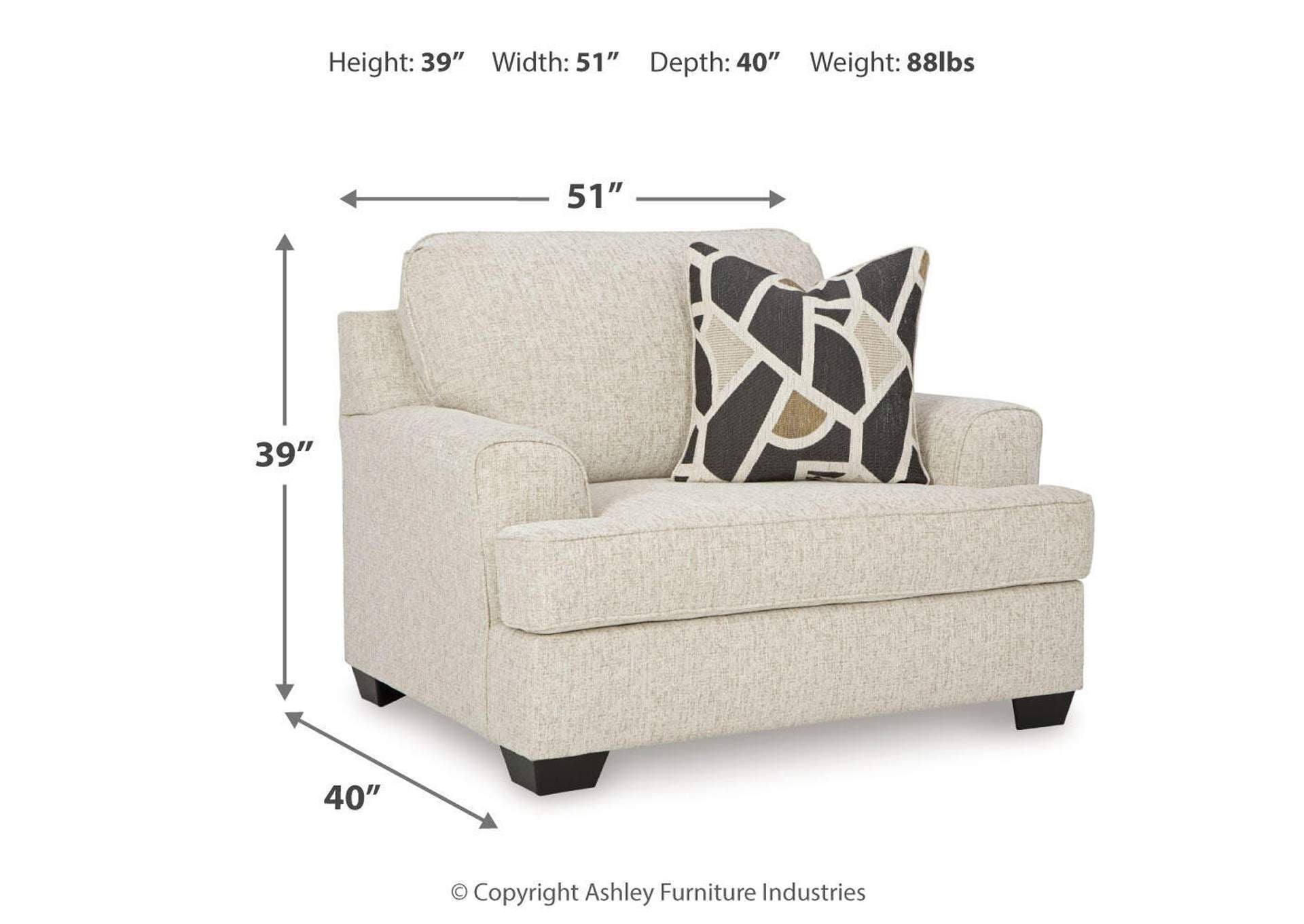 Heartcort Sofa, Loveseat, Chair and Ottoman dimensions