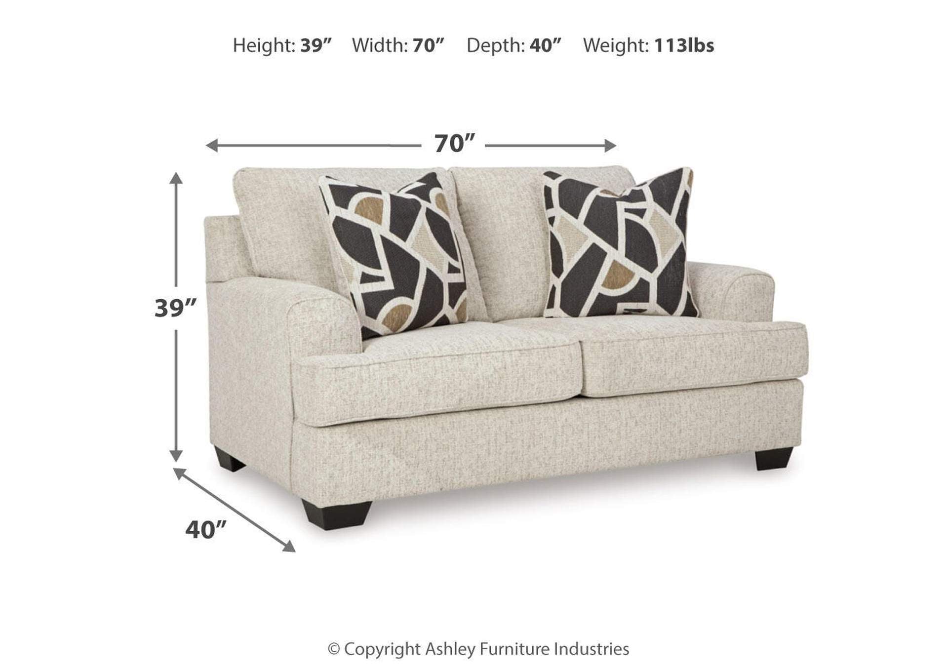 Heartcort Sofa, Loveseat, Chair and Ottoman dimensions