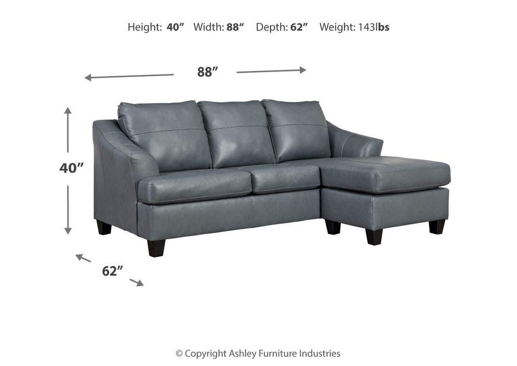 Genoa Sofa Chaise dimensions