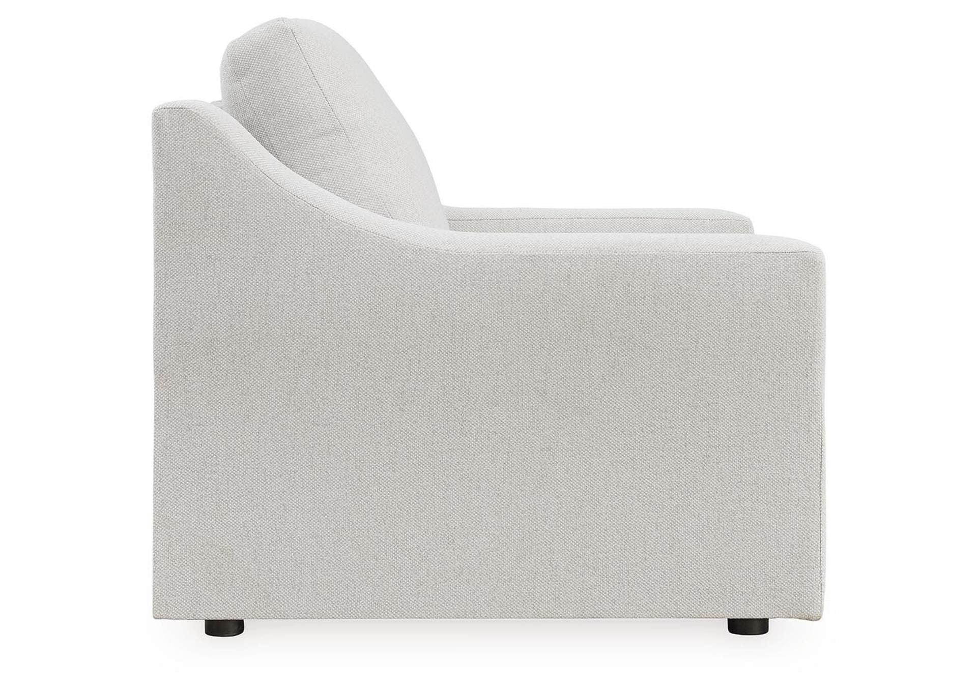 Maitelynn Chair and Ottoman side view