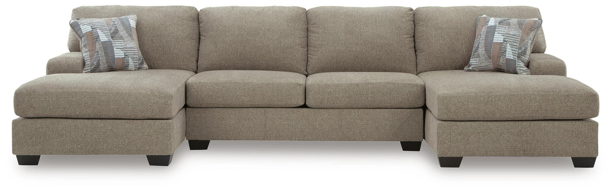 Newellen sectional, 3-Piece Sectional with Double Chaise · Left-Facing Chaise · 142 × 61 × 39 in, view 1