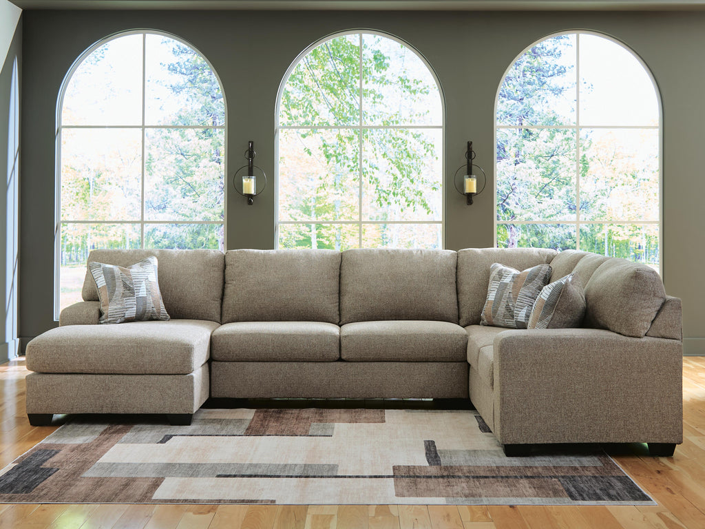 Newellen sectional, 3-Piece Sectional with Chaise · Left-Facing Chaise · 141 × 93 × 39 in, view 2