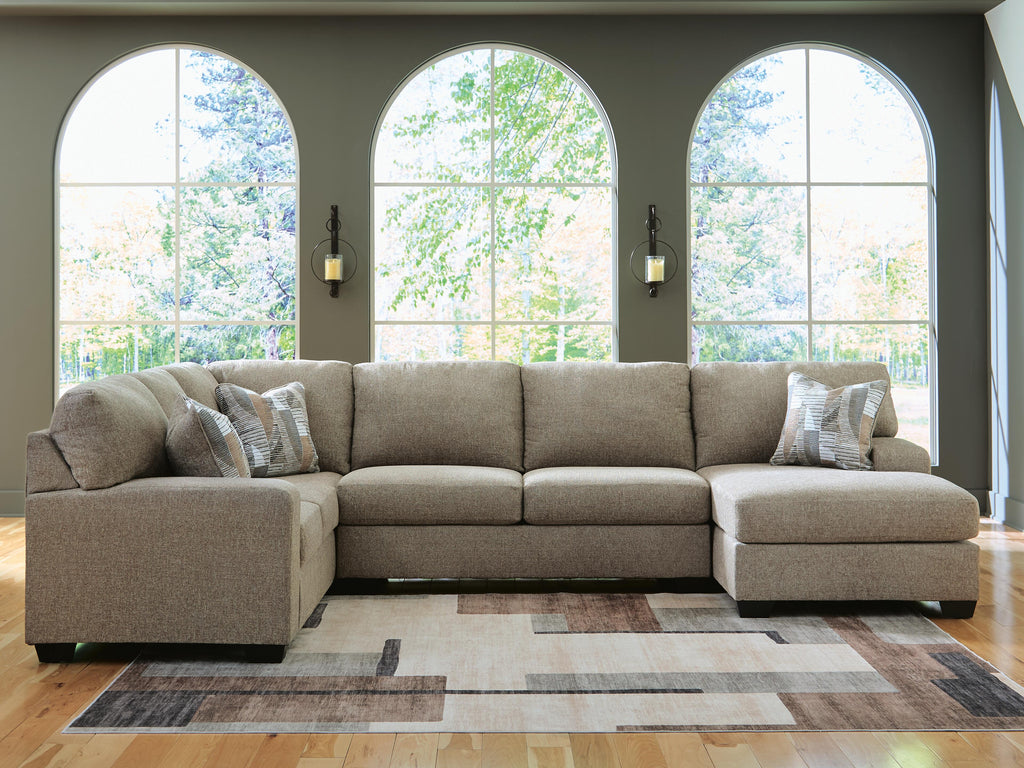 Newellen sectional, 3-Piece Sectional with Chaise · Right-Facing Chaise · 93 × 141 × 39 in, view 2