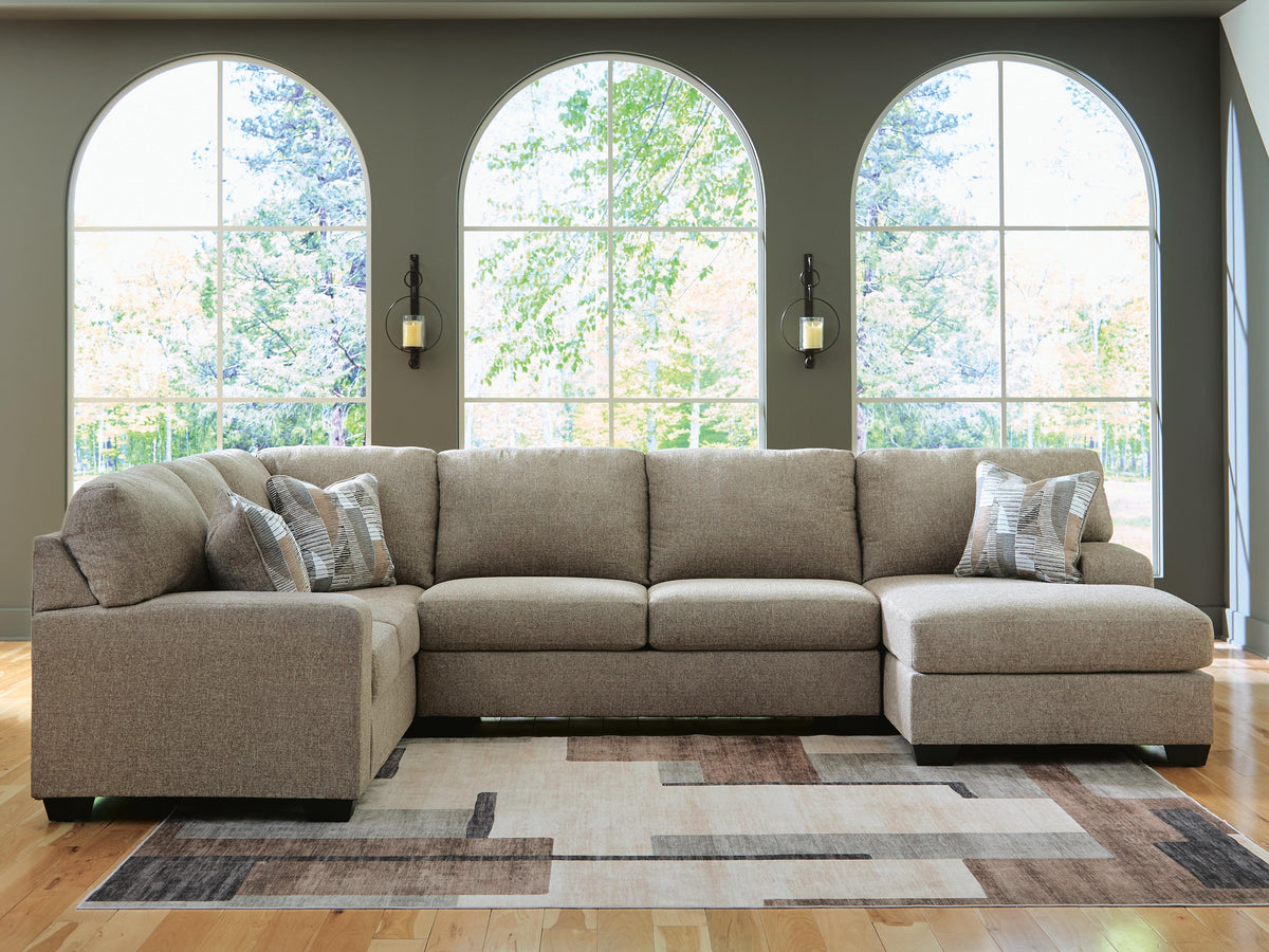Newellen sectional, 3-Piece Sectional with Chaise · Right-Facing Chaise · 93 × 141 × 39 in, view 2
