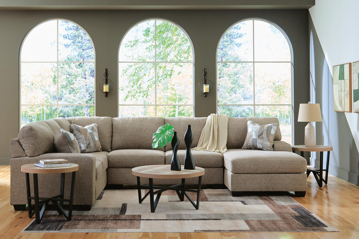 Newellen sectional, 3-Piece Sectional with Chaise · Right-Facing Chaise · 93 × 141 × 39 in, view 3