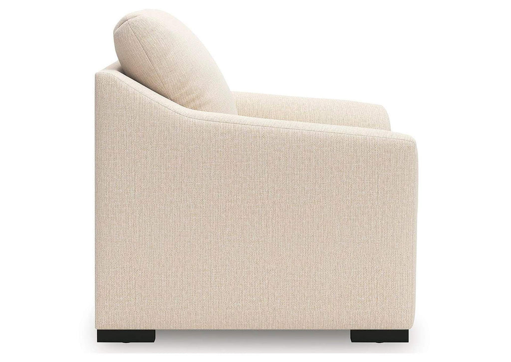 Lango Chair and Ottoman side view