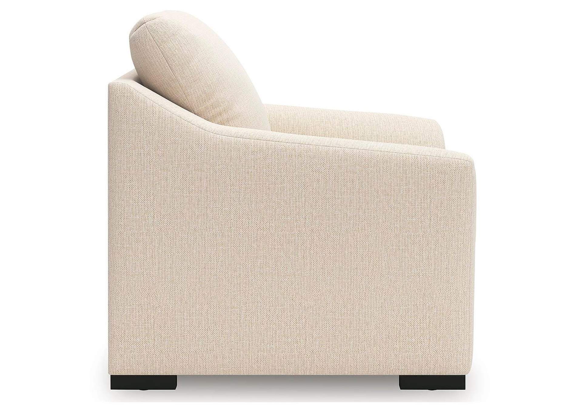Lango Chair and Ottoman side view