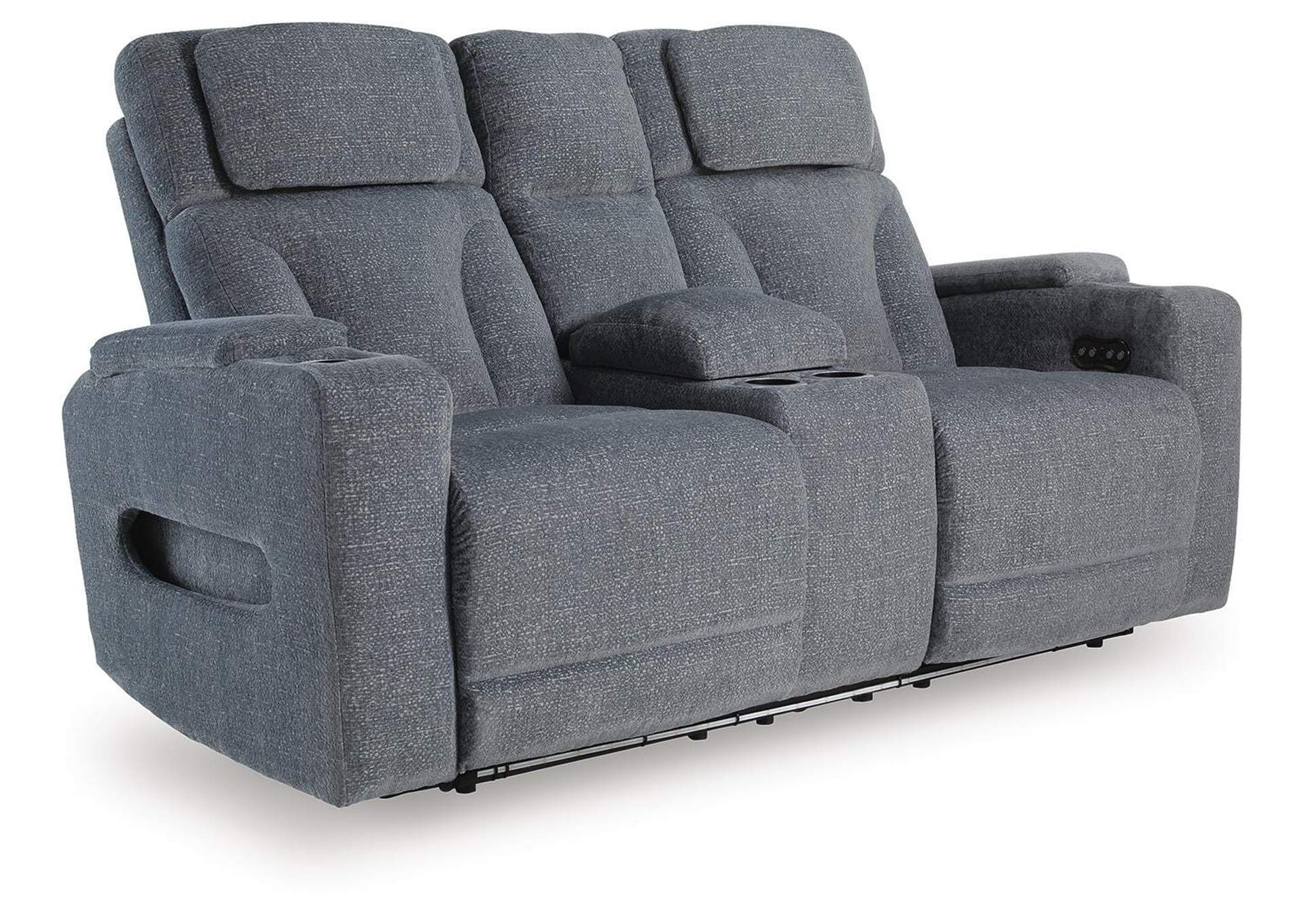 Studio Cave Power Reclining Loveseat with Console angled view