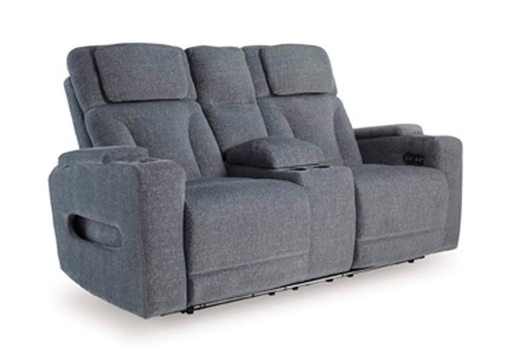 Studio Cave Power Reclining Loveseat with Console angled view