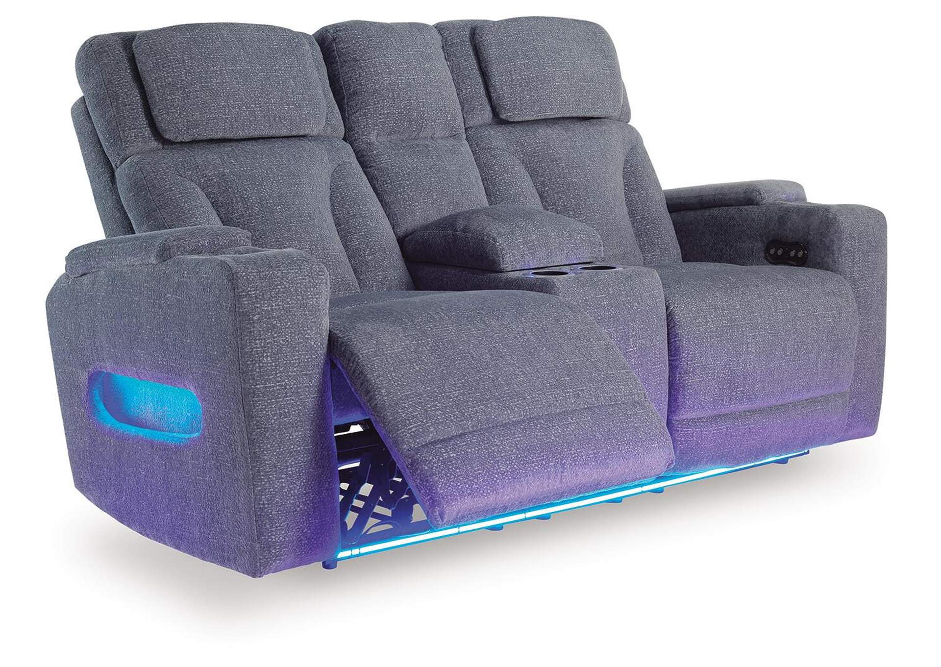 Studio Cave Power Reclining Loveseat with Console angled view