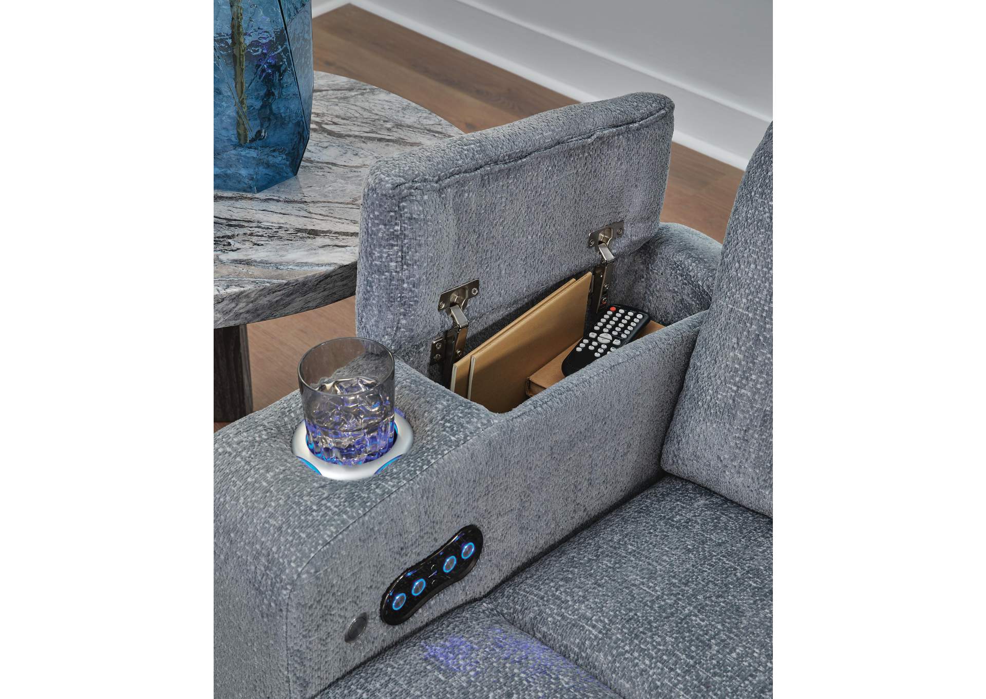 Studio Cave Power Reclining Loveseat with Console detail