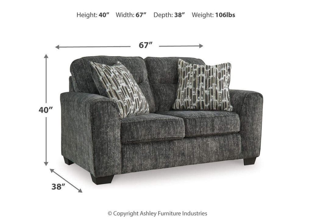 Lonoke Sofa, Loveseat, Chair and Ottoman dimensions