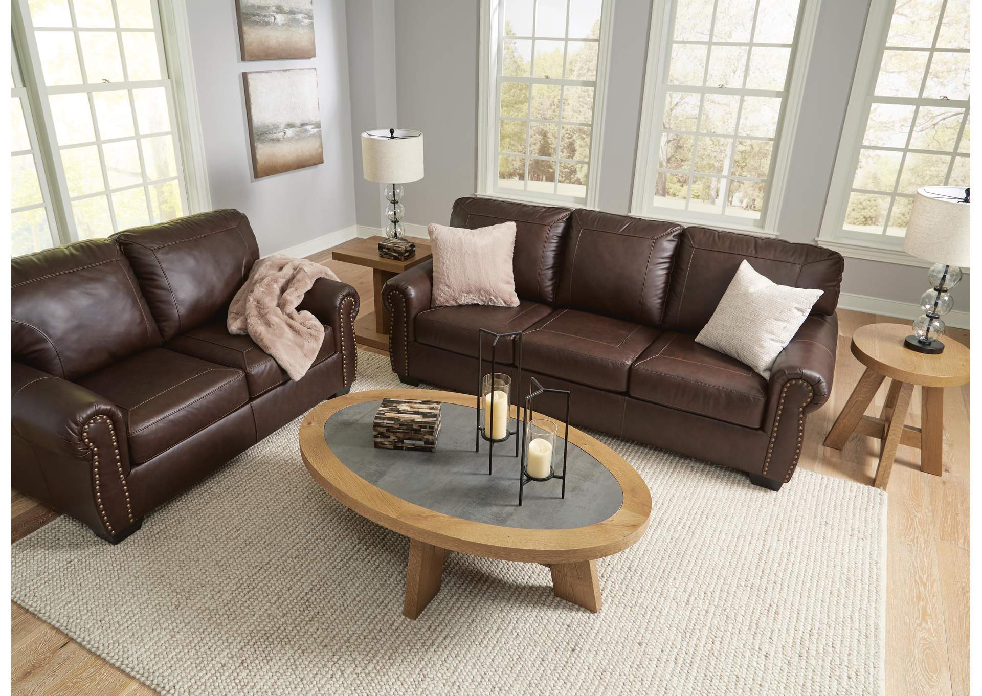 Colleton Leather Sofa and Loveseat