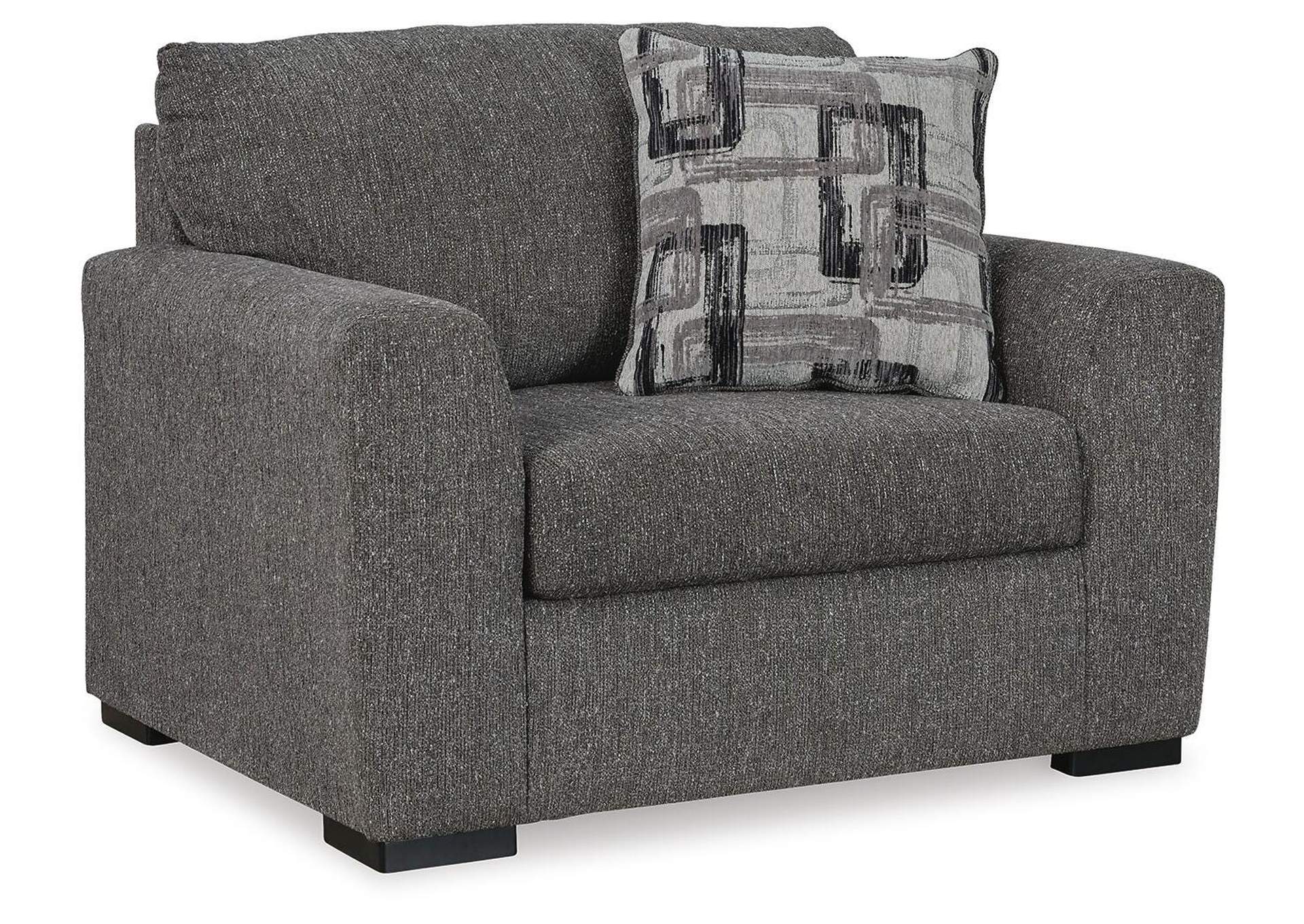 Gardiner Chair and Ottoman angled view