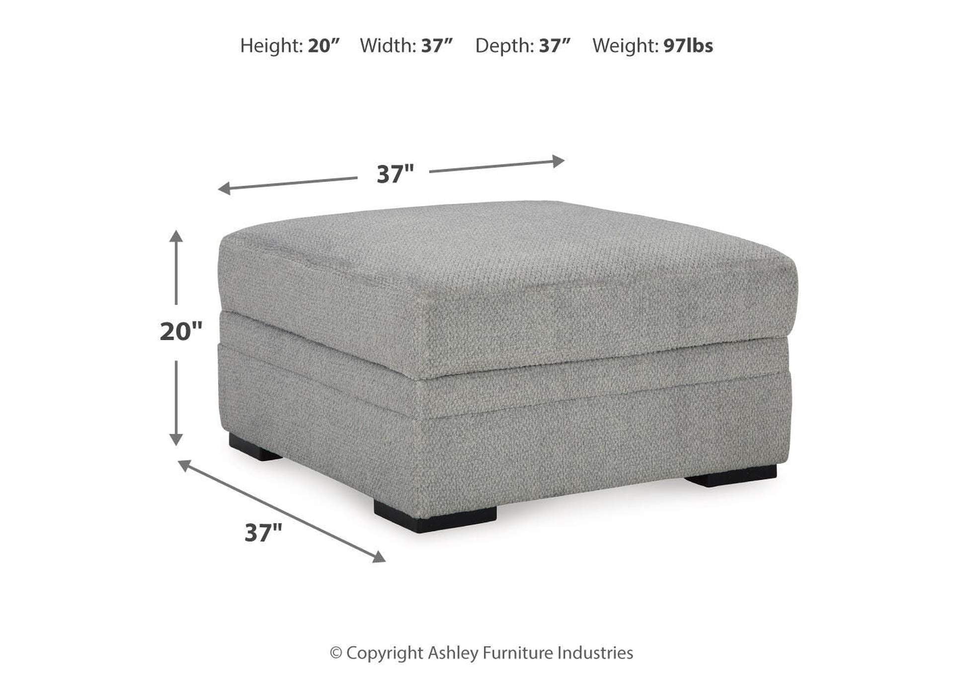 Casselbury Ottoman With Storage dimensions