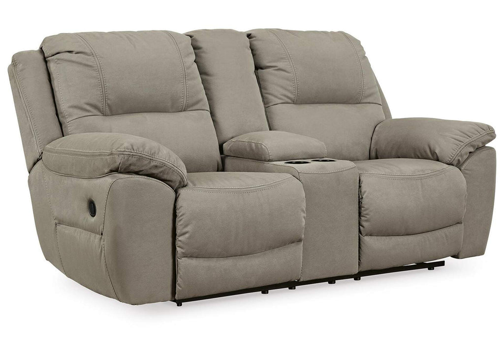 Next-Gen Gaucho Reclining Loveseat with Console angled view