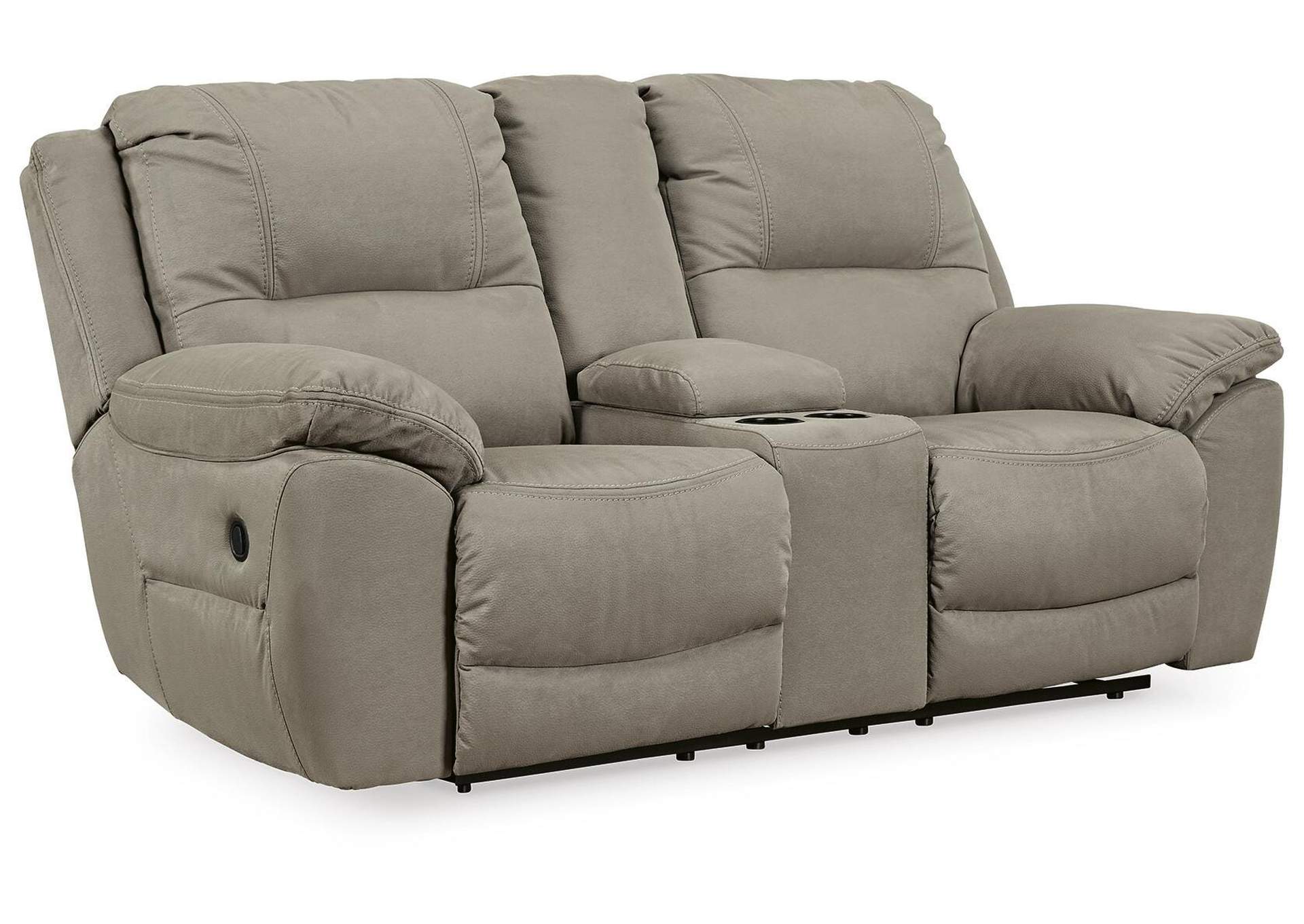 Next-Gen Gaucho Reclining Loveseat with Console angled view