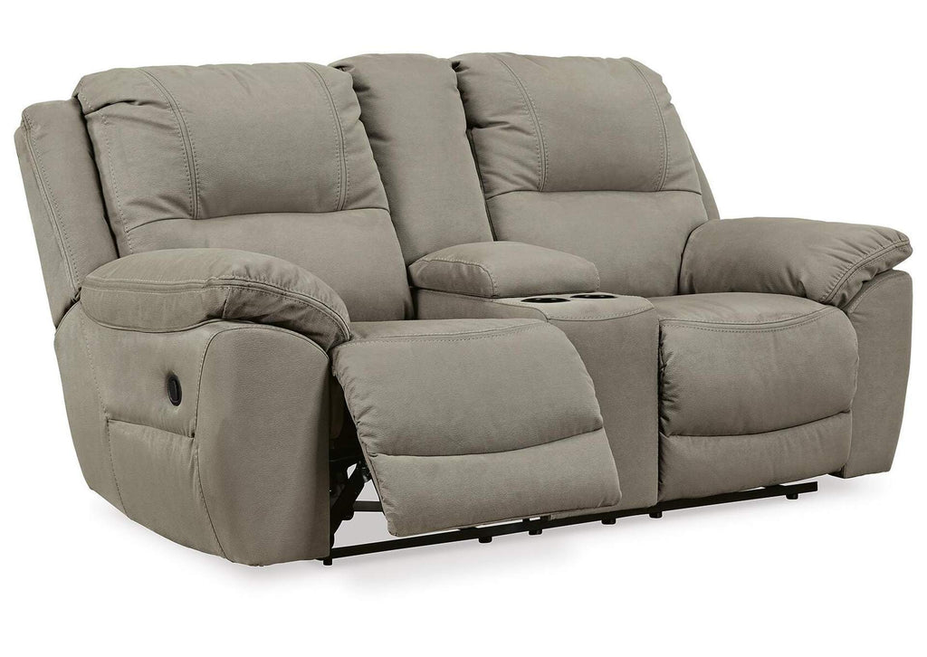 Next-Gen Gaucho Reclining Loveseat with Console angled view