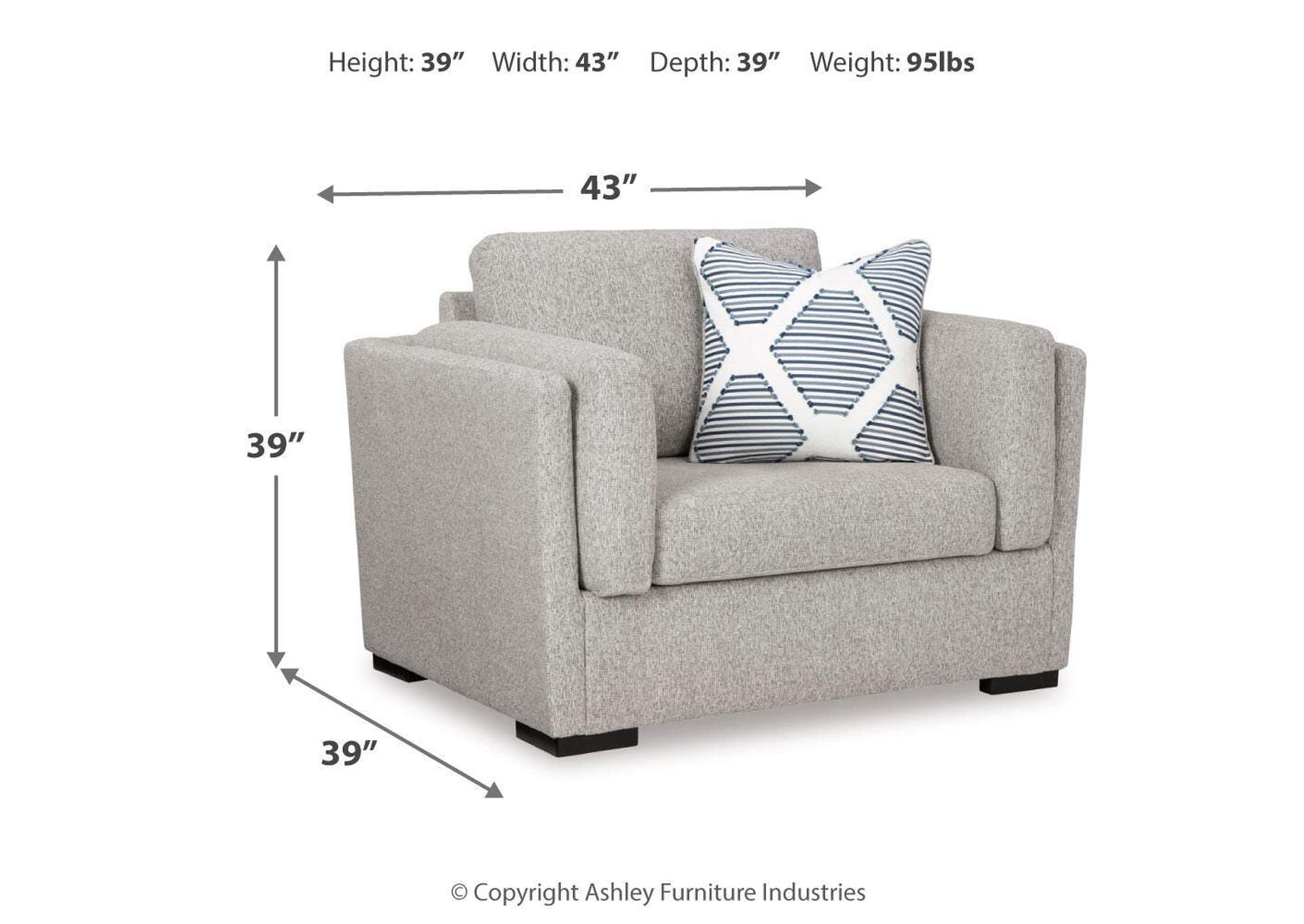 Evansley Chair and Ottoman dimensions