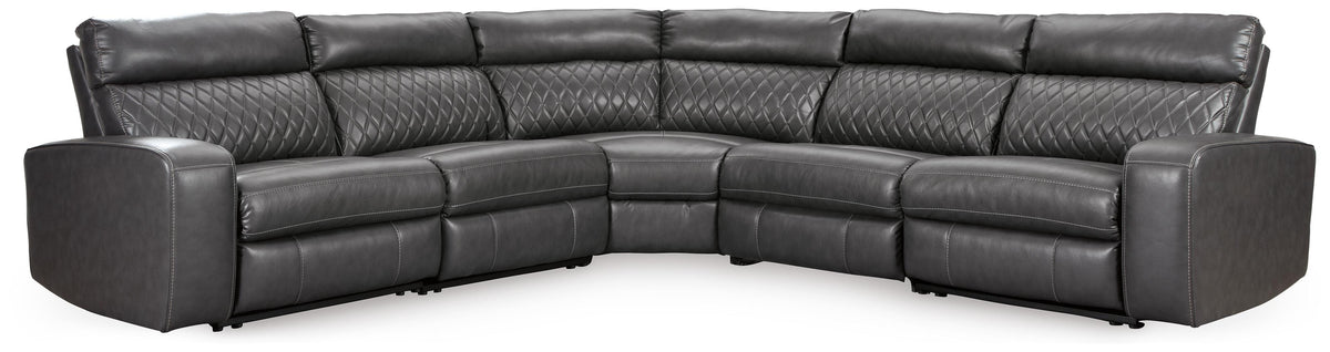 Samperstone sectional, 5-Piece Power Reclining Sectional · 120 × 120 × 41 in, view 2