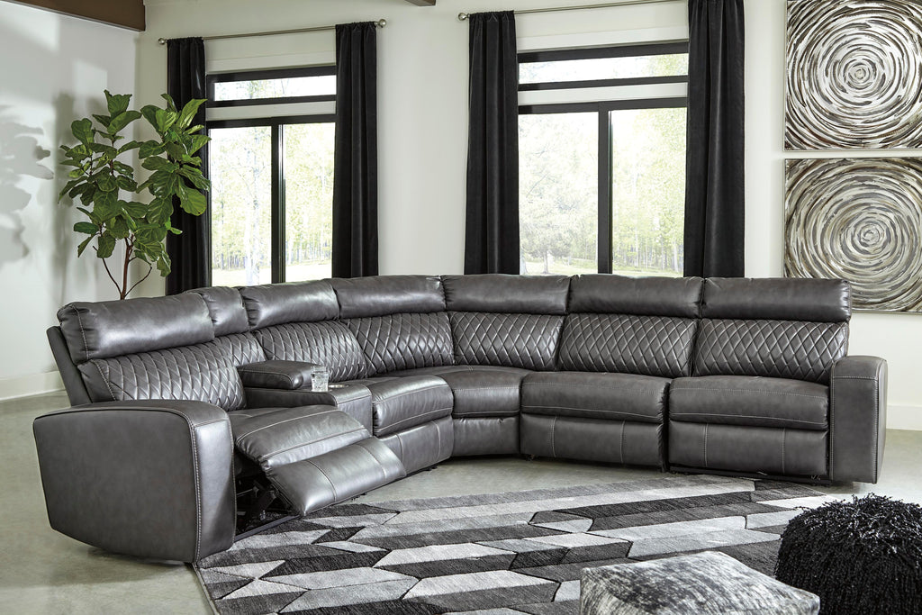Samperstone sectional, 6-Piece Power Reclining Sectional · 134 × 120 × 41 in, view 3